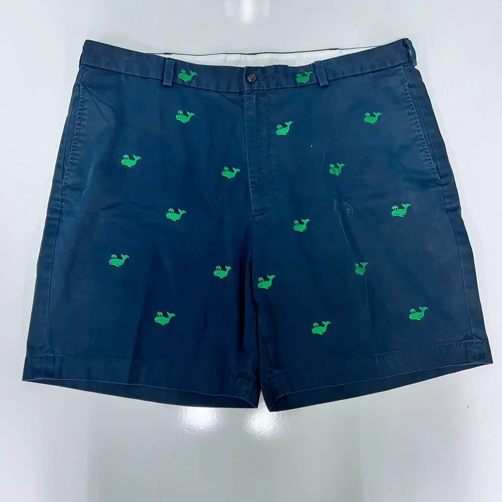 Brooks Brothers 346 Shorts Lot 2 Mens 42 Madras Plaid Navy Whale Cotton Prep